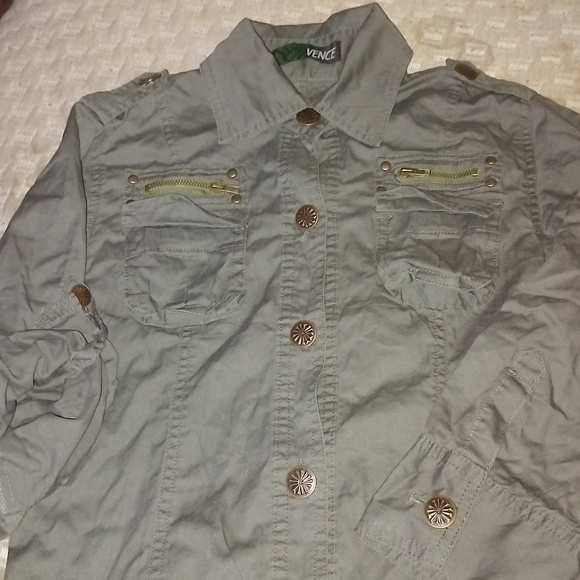 Vintage MD Venice Military Style Button Down Blouse - Picture 3 of 8